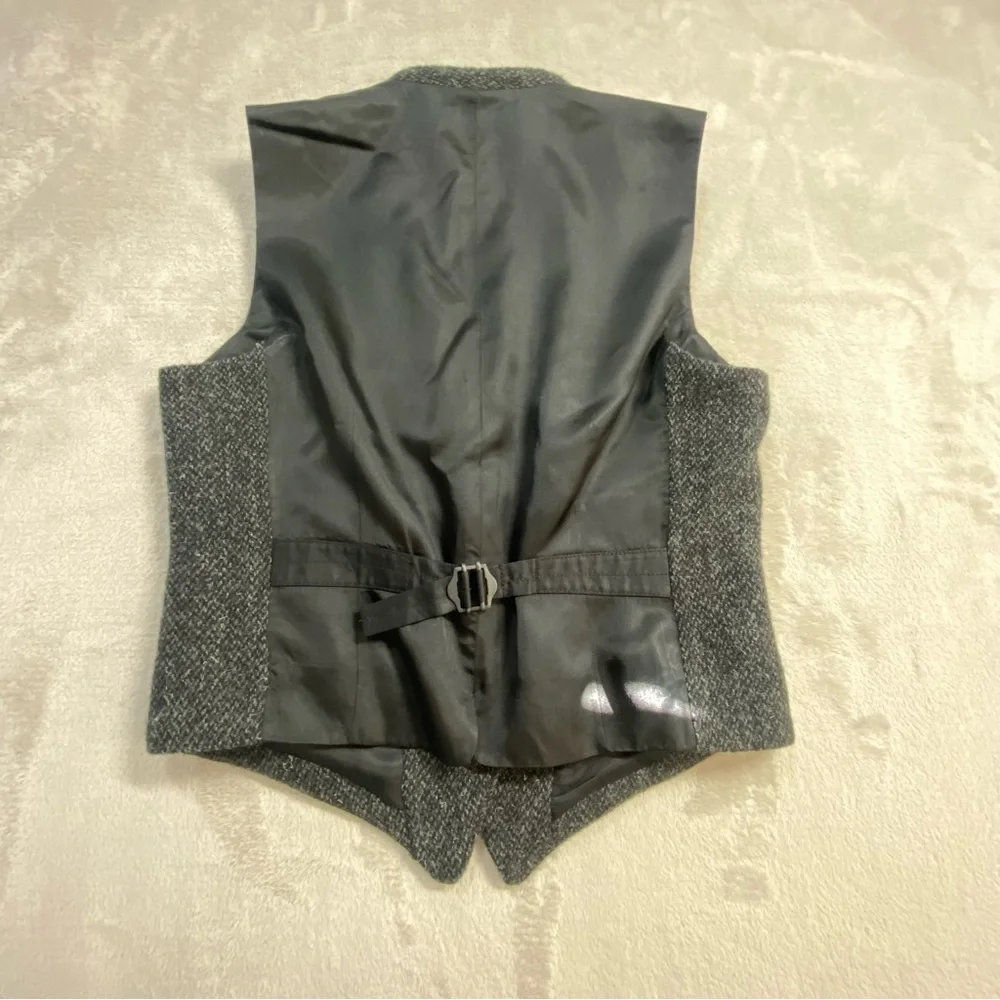 Ralph Lauren Denim & Supply Vintage Charcoal button down wool Vest - Picture 6 of 7